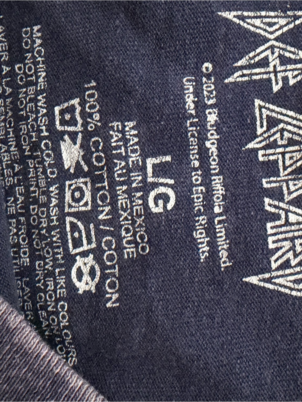 Def Leppard High 'N' Dry Tour Tee - Black with Pink & Yellow Graphic - Picture 3 of 3
